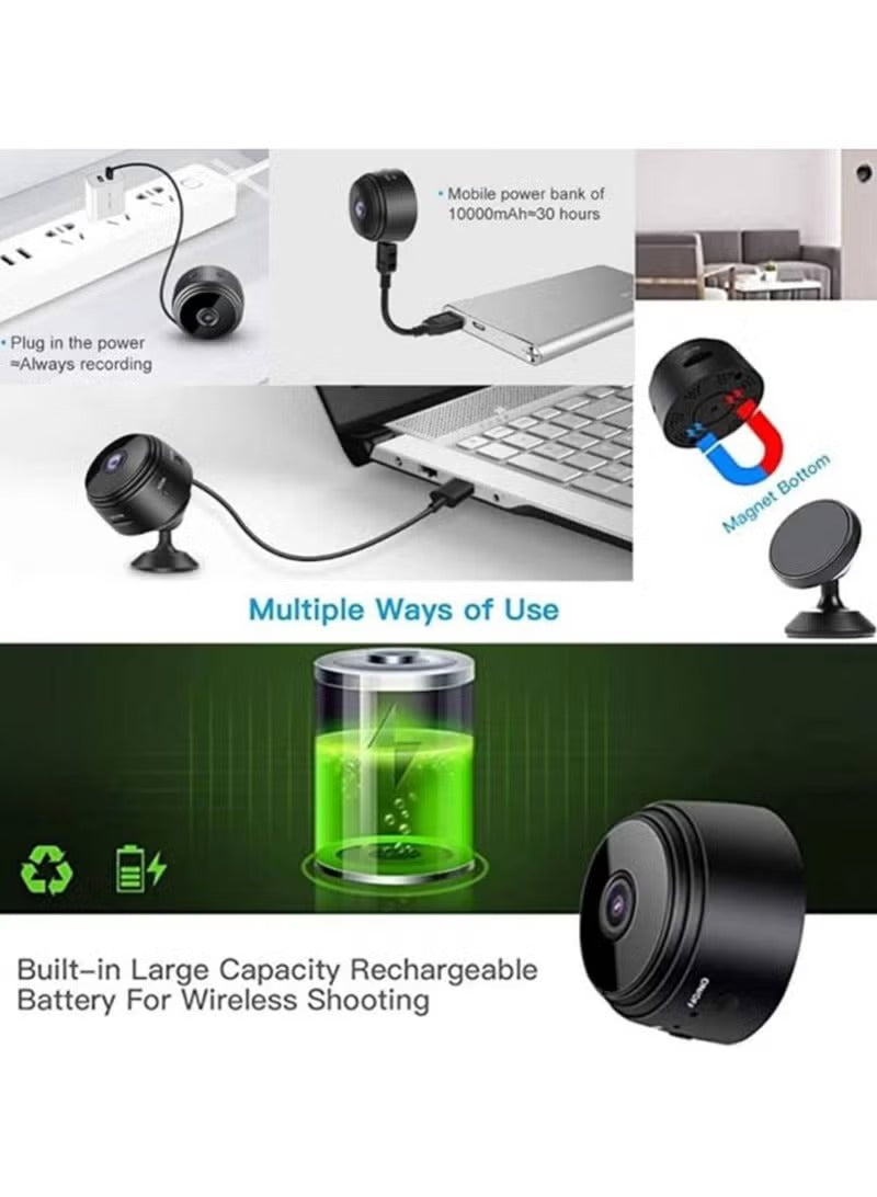 A9 Wireless WiFi Mini Camera – 1080P HD, Motion Detection, Night Vision