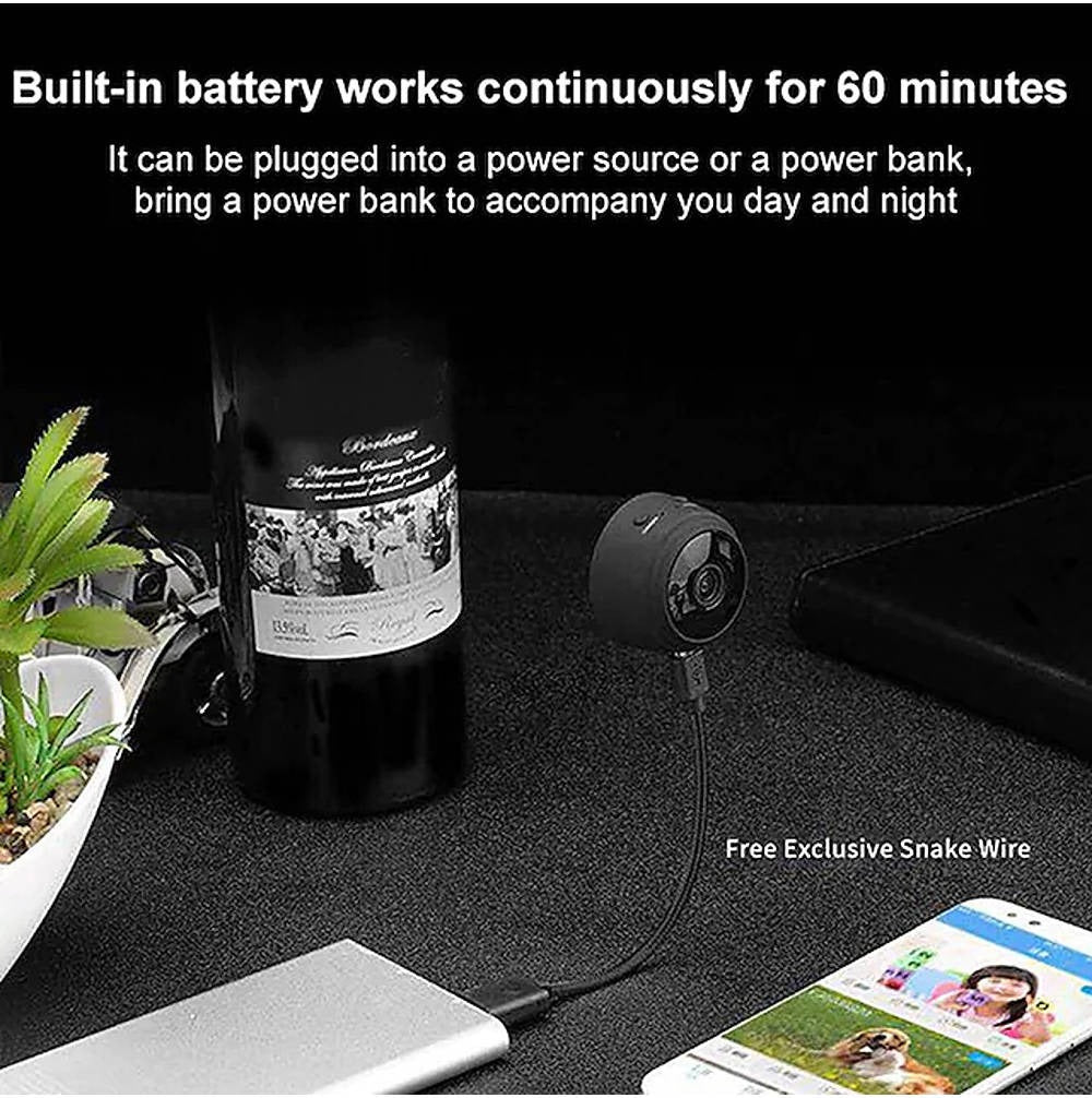 A9 Wireless WiFi Mini Camera – 1080P HD, Motion Detection, Night Vision