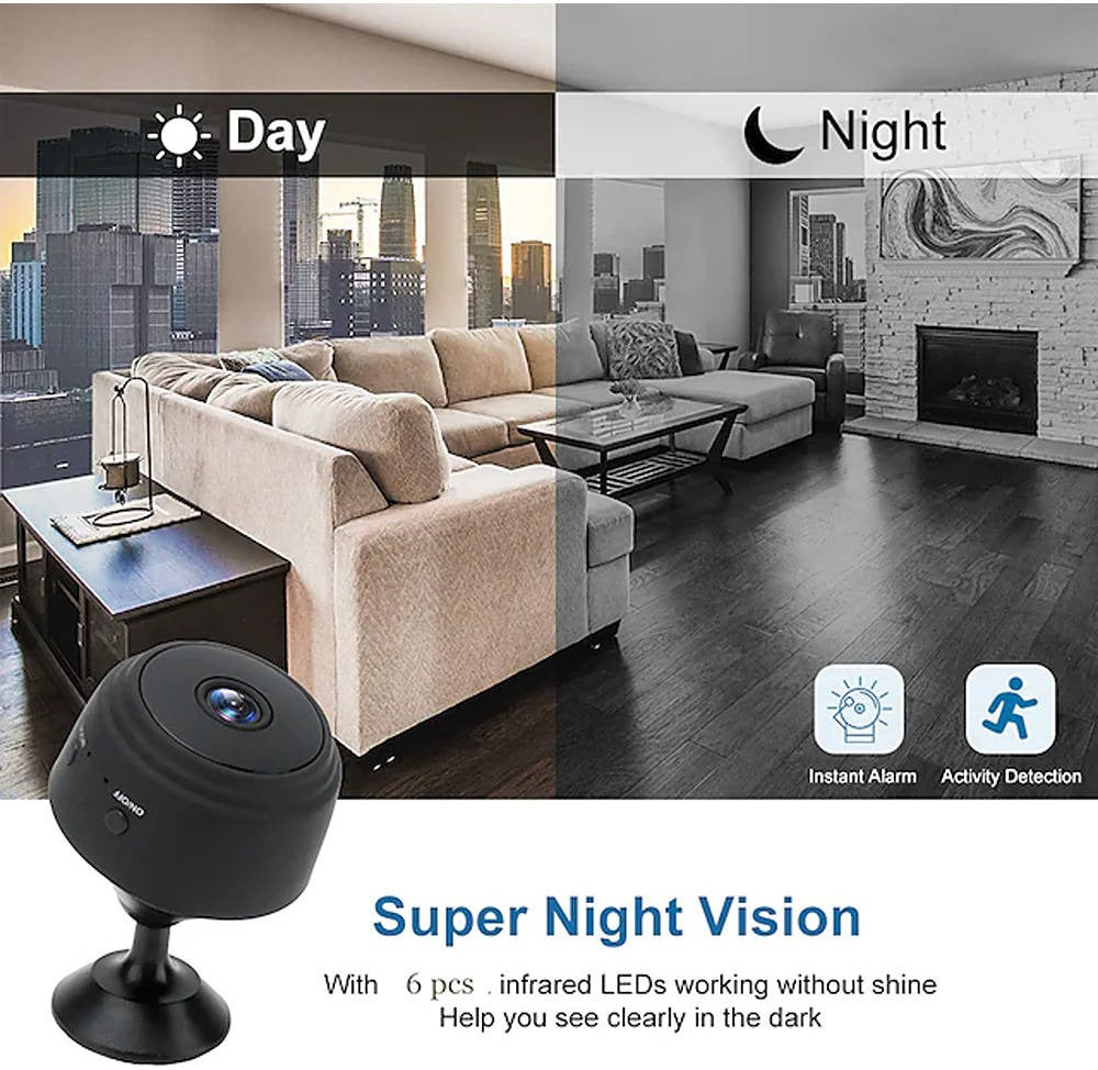 A9 Wireless WiFi Mini Camera – 1080P HD, Motion Detection, Night Vision